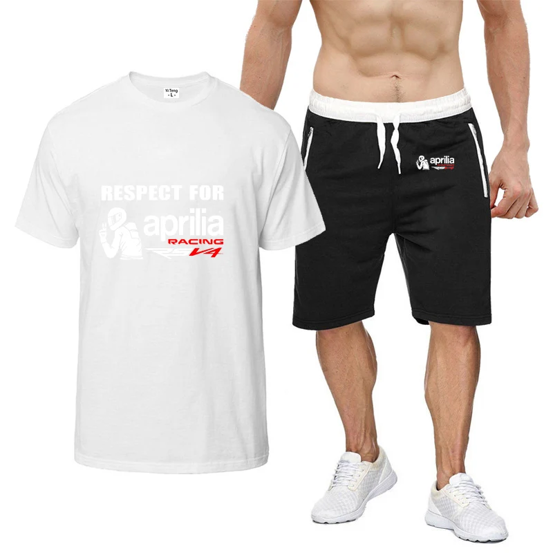 

Respect For aprilia Racing RSV4 Men High quality comfortable New Eight Color Short Sleeved Suit Casual fashionable T-shirt set