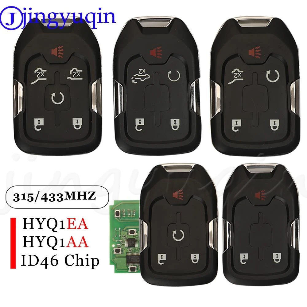 

Jingyuqin Smart Key Fob 315/433Mhz ID46 HYQ1AA HYQ1EA For Chevrolet Tahoe Silverado Suburban GMC Terrain Acadia YUKON XL Sierra