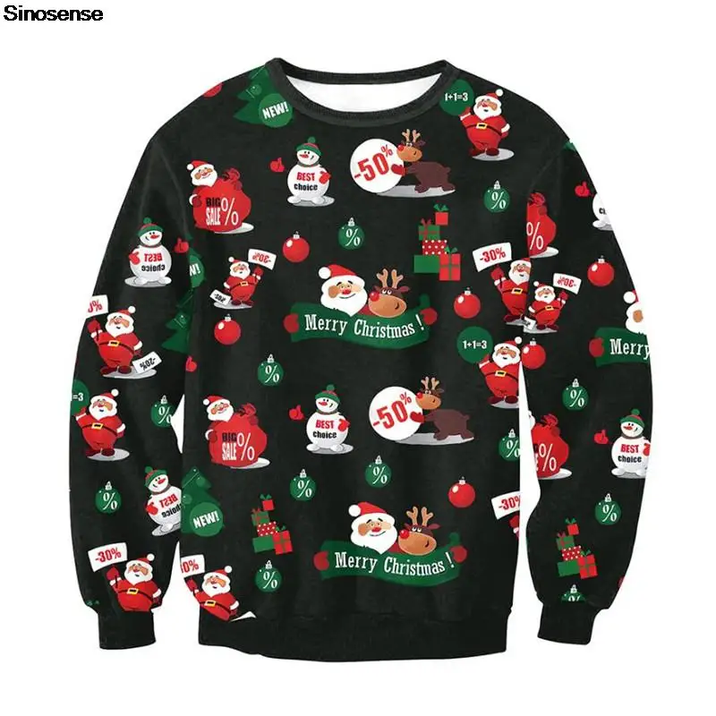 Men Women Ugly Christmas Sweater 3D Christmas Snowman Santa Reindeer Print Holiday Crewneck Sweatshirt Pullover Xmas Jumper Tops
Men Women Ugly Christmas Sweater 3D Christmas Snowman Santa Reindeer Print Holiday Crewneck Sweatshirt Pullover Xmas Jumper Tops
