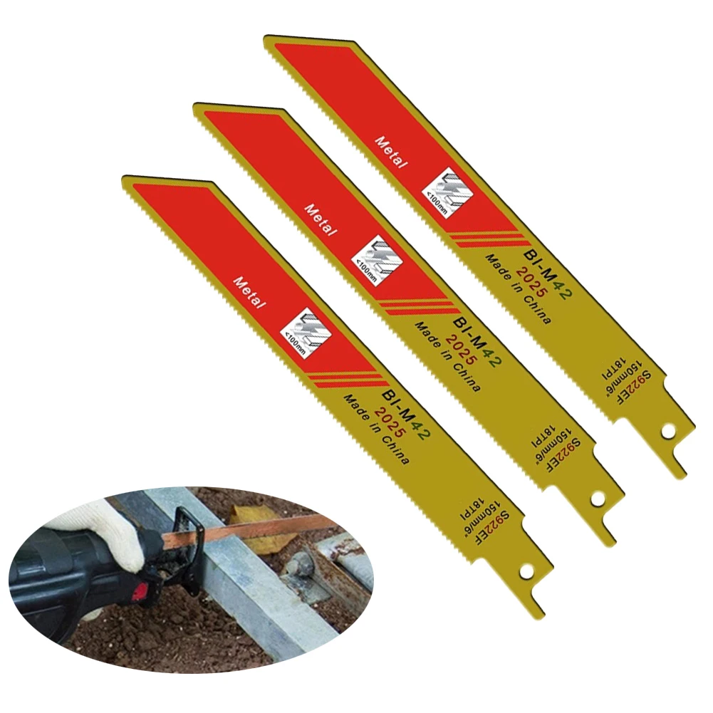 3Pcs S922EF 150mm 6inch Reciprocating Saw Blades Set Flexible For Cutting Metal Saw Blades Air Tools Power Tools Accessories
3Pcs S922EF 150mm 6inch Reciprocating Saw Blades Set Flexible For Cutting Metal Saw Blades Air Tools Power Tools Accessories