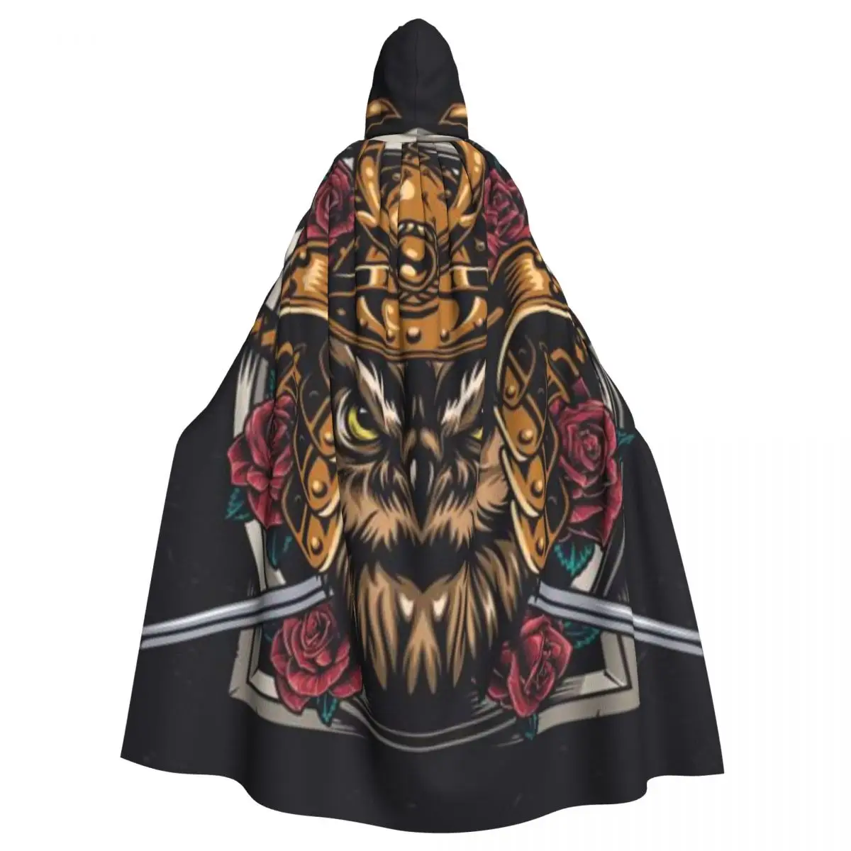 

Witch Cloak Owl Samurai Vintage Halloween Cosplay Costume Unisex Adult Cloak Retro Ages Cape