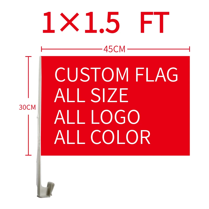 Customized Car Flag 30x45cm Polyester Double Sided Banner 45cm Plastic Flagpole Car Window Flag DIY Custom Flag Pattern Logo
Customized Car Flag 30x45cm Polyester Double Sided Banner 45cm Plastic Flagpole Car Window Flag DIY Custom Flag Pattern Logo