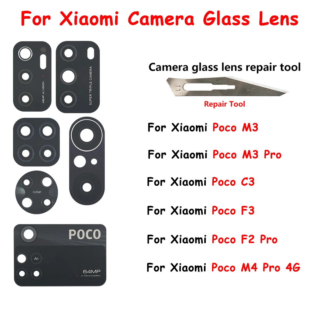 1set Rear Camera Glass Lens + Adhesive Sticker For Xiaomi Mi Poco X4 X3 F3 F2 Pro C3 Back Camera Glass Lens With Repair Tools 
1set Rear Camera Glass Lens + Adhesive Sticker For Xiaomi Mi Poco X4 X3 F3 F2 Pro C3 Back Camera Glass Lens With Repair Tools