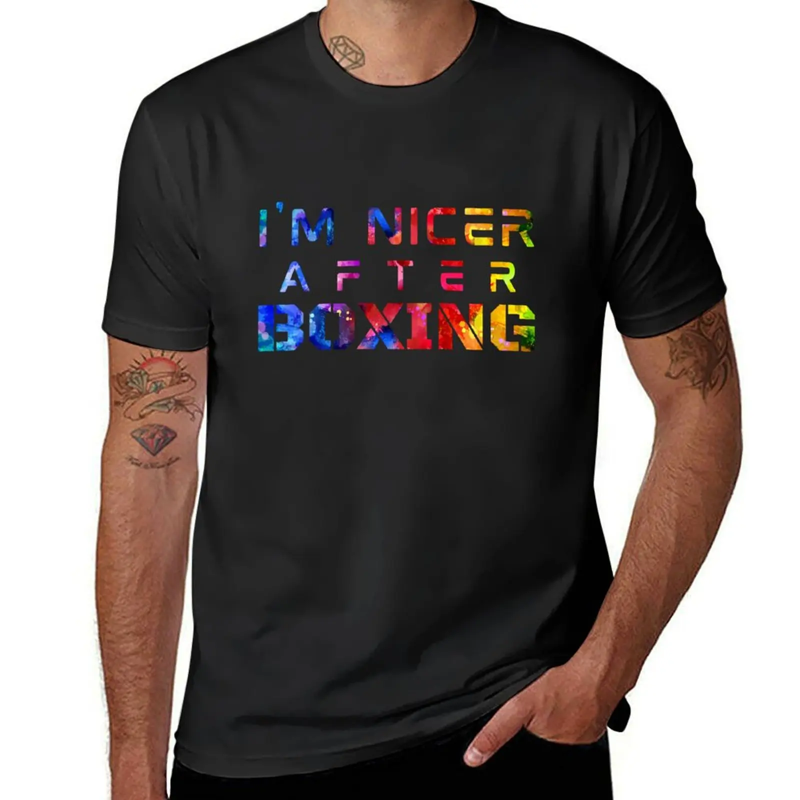 

I'm Nicer After Boxing watercolor T-Shirt quick-drying vintage clothes customs plain mens graphic t-shirts big and tall