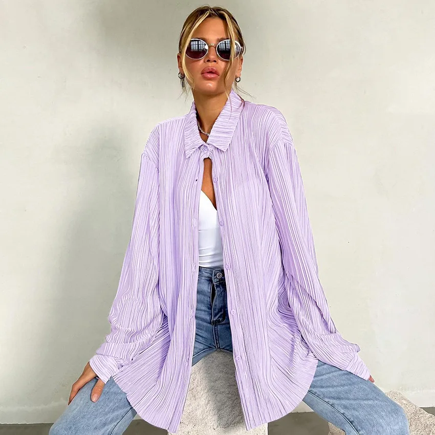 2023 Summer New White Fashion Loose Fold Versatile Polo Collar Long Sleeve Shirt for Women
2023 Summer New White Fashion Loose Fold Versatile Polo Collar Long Sleeve Shirt for Women