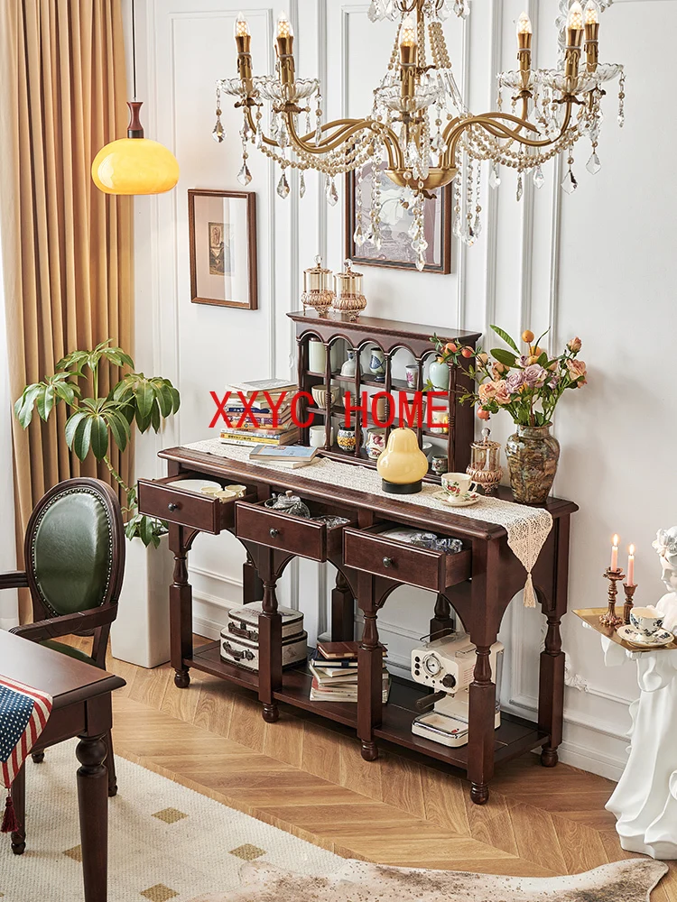American-Style Solid Wood Porch Table Wall-to-Door Console Living Room Vintage Cabinet
American-Style Solid Wood Porch Table Wall-to-Door Console Living Room Vintage Cabinet