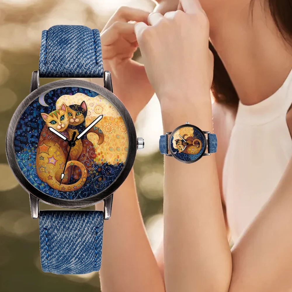 

Sdotter Luxury Women Watch 2022 New Fashion Lovely Cat Dial Ladies Wrist Watches Girls Students Leather Quartz Clock Gift Montre