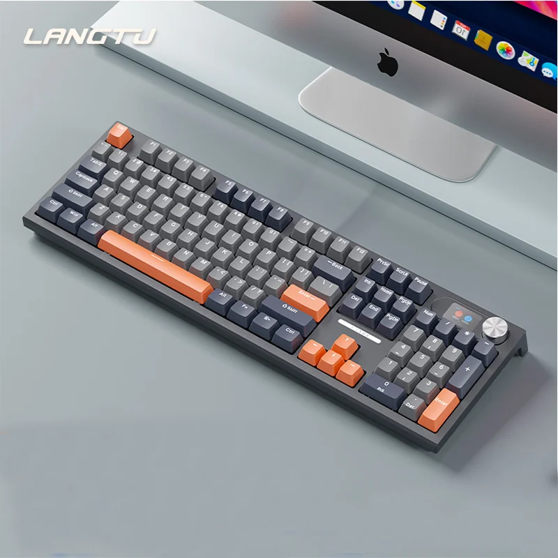 

Langtu Lt104 Wireless Wired Bluetooth Mechanical Keyboard Customized Three mode Rgb Backlit Hot Swap 104 Keys Laptop PC Macbook