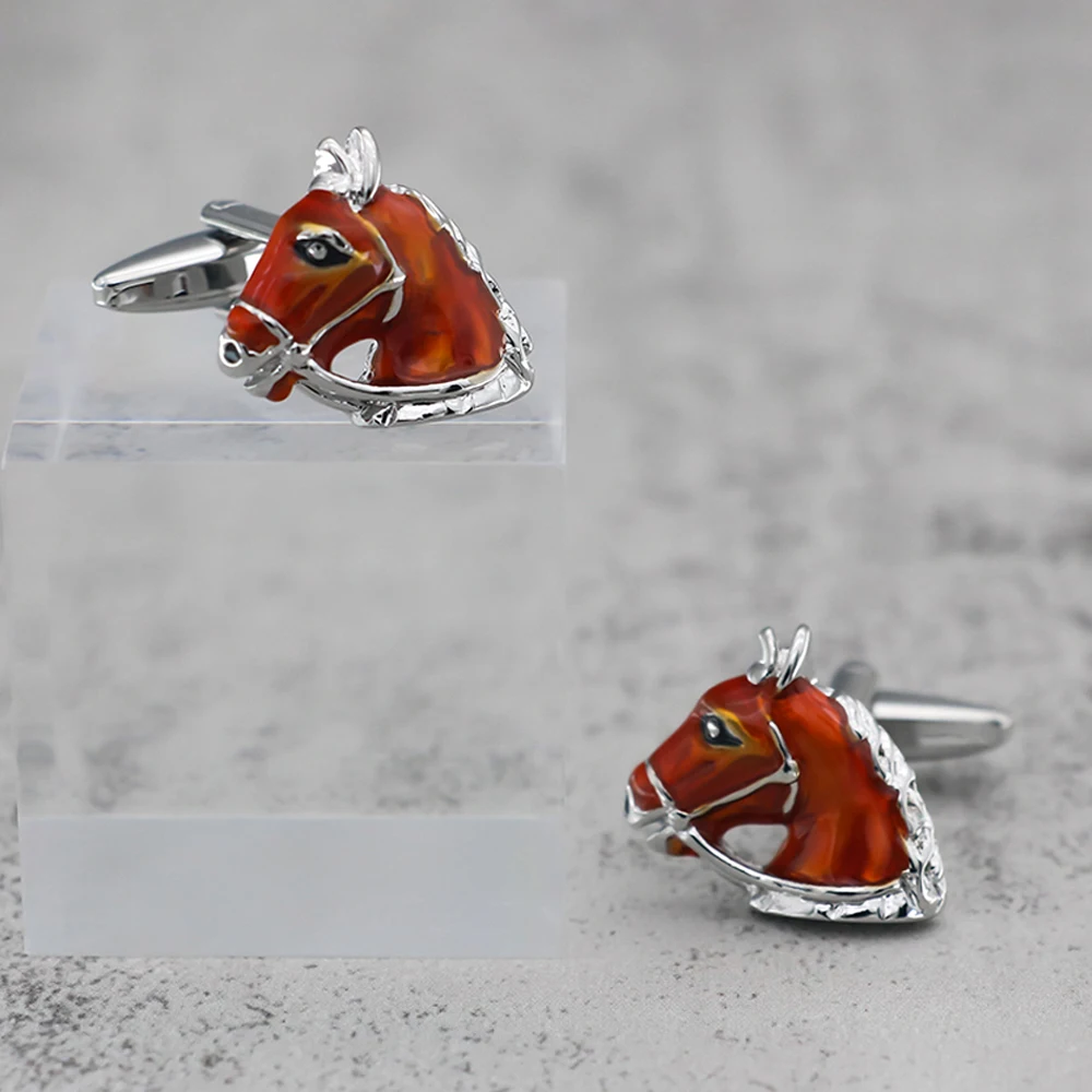 Free Shipping Brown Horsehead Shaped Metal Cufflinks With Enamel Baked Paint Craftsmanship For Men's Gifts
Free Shipping Brown Horsehead Shaped Metal Cufflinks With Enamel Baked Paint Craftsmanship For Men's Gifts