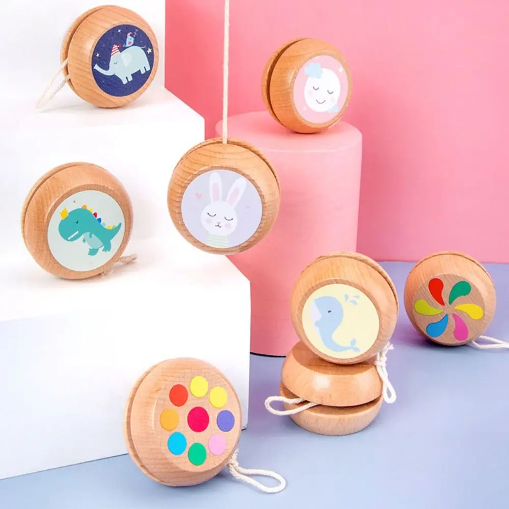 

Wooden 2A Yoyo Toy Fashion Brainstorming Concentration Developmental Toys Cartoon Beginner Yoyo Ball Children