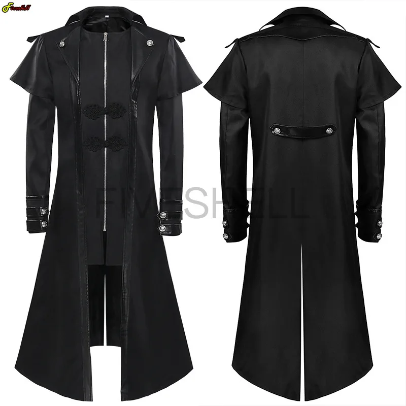 Adult Men's Medieval Steampunk Tailcoat Party Cosplay Trench Long Black Coat Luxury Victorian Vintage Swallowtail Costume
Adult Men's Medieval Steampunk Tailcoat Party Cosplay Trench Long Black Coat Luxury Victorian Vintage Swallowtail Costume