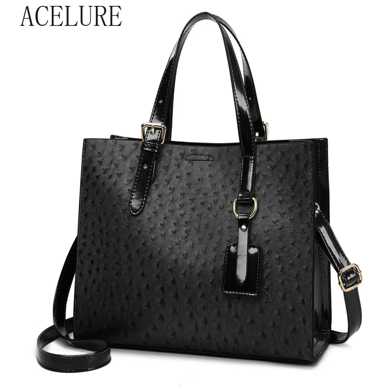 

ACELURE New Women's Bags Europe and The United States Fashion Hand-held Large Shoulder Bags Solid Color PU Leather Casual Totes