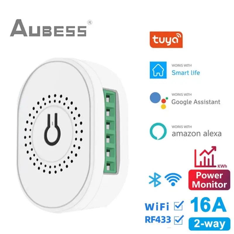 16A Tuya WiFi RF433 Smart Light Switch With Power Monitor 2 Way Module On Off Timer Wireless Breaker Work With Alexa Google Home
16A Tuya WiFi RF433 Smart Light Switch With Power Monitor 2 Way Module On Off Timer Wireless Breaker Work With Alexa Google Home