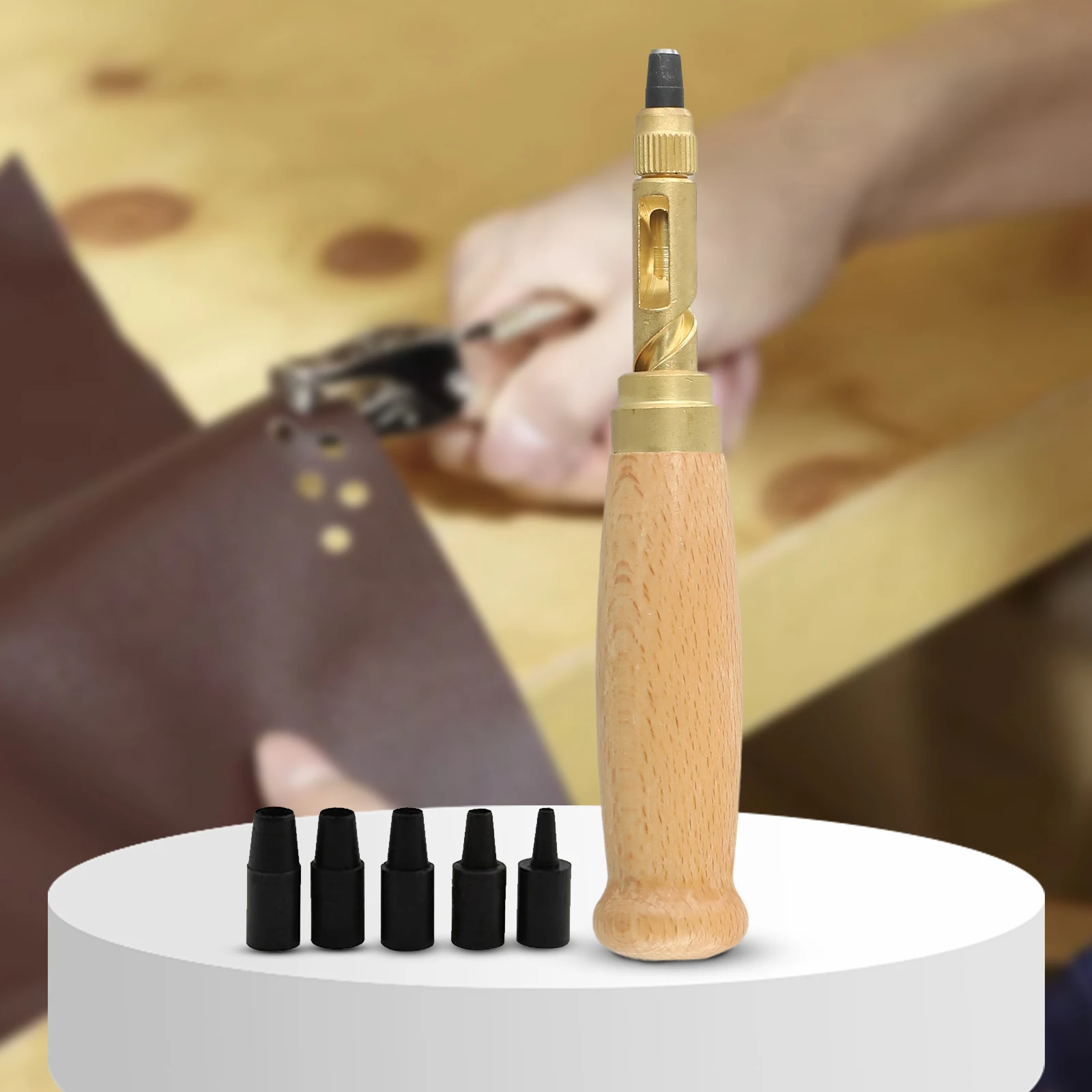 Hole Puncher With 6 Size Tip 1.5-4mm Automatic Belts Screw Punch Leather Tool Hole Punch Screw Craft Removable Book Drill
Hole Puncher With 6 Size Tip 1.5-4mm Automatic Belts Screw Punch Leather Tool Hole Punch Screw Craft Removable Book Drill