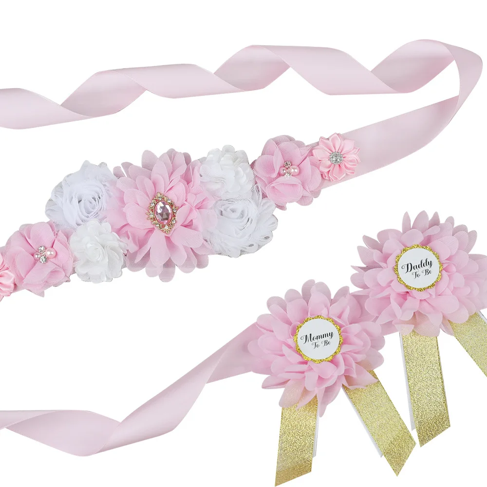 Powmuco Fashion Maternity Pregnant Women Flower Sash Belt with Daddy to Be Badge for Baby Shower Photography Party
Powmuco Fashion Maternity Pregnant Women Flower Sash Belt with Daddy to Be Badge for Baby Shower Photography Party