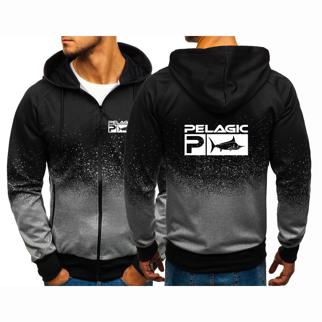 

Pelagic Fishing Logo 2023 Men New Spring Gradient Sweatshirts Harajuku Hoodie Zip Pullover Handsome Cotton Clothing Jackets Coat