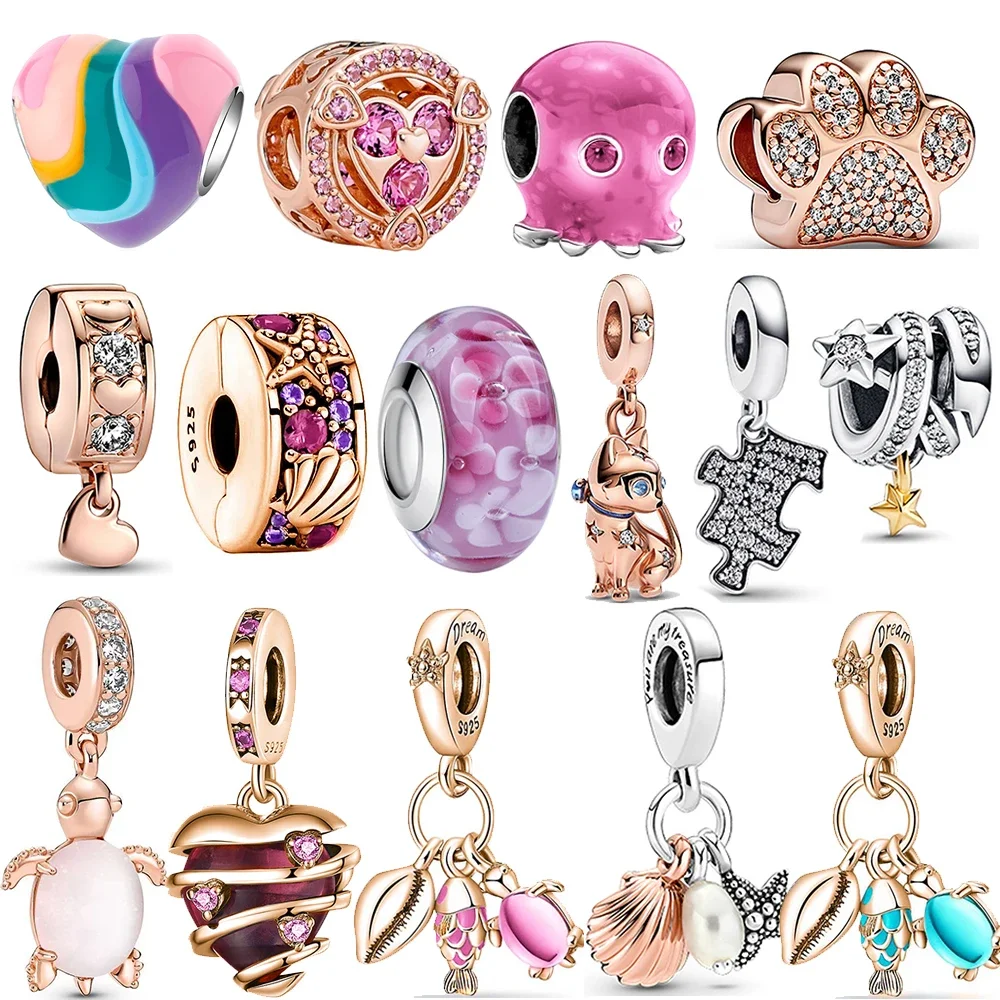 Gift Girl 925 Sterling Silver Rainbow Heart Pink Sea Shell Summer Collection Charm Fit Original Pandora Bracelet DIY Charms
Gift Girl 925 Sterling Silver Rainbow Heart Pink Sea Shell Summer Collection Charm Fit Original Pandora Bracelet DIY Charms