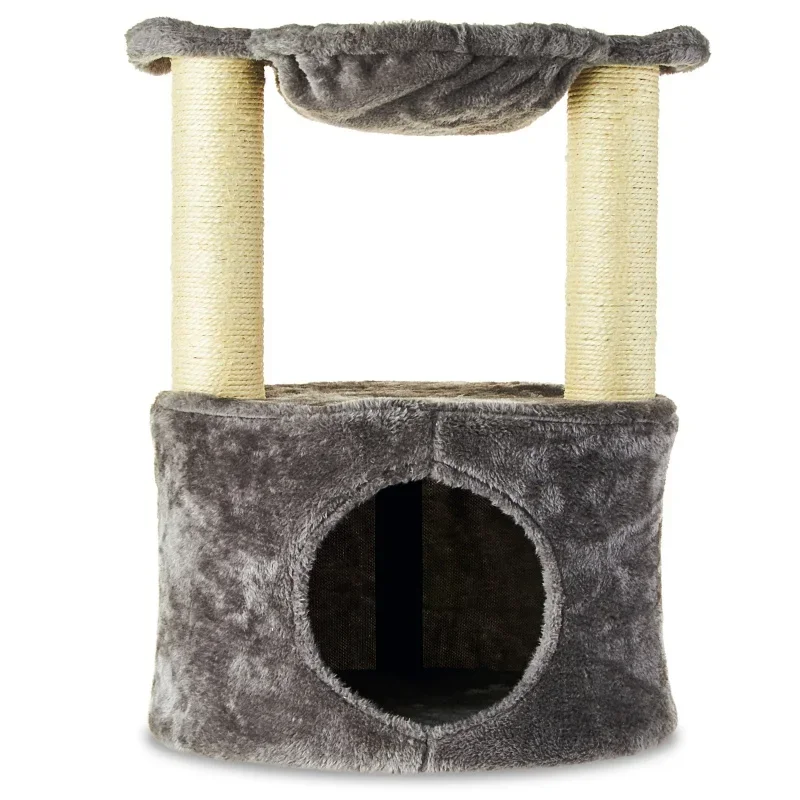 

Vibrant Life 2-Level Medium Cat Condo with Hammock, Gray, 20"