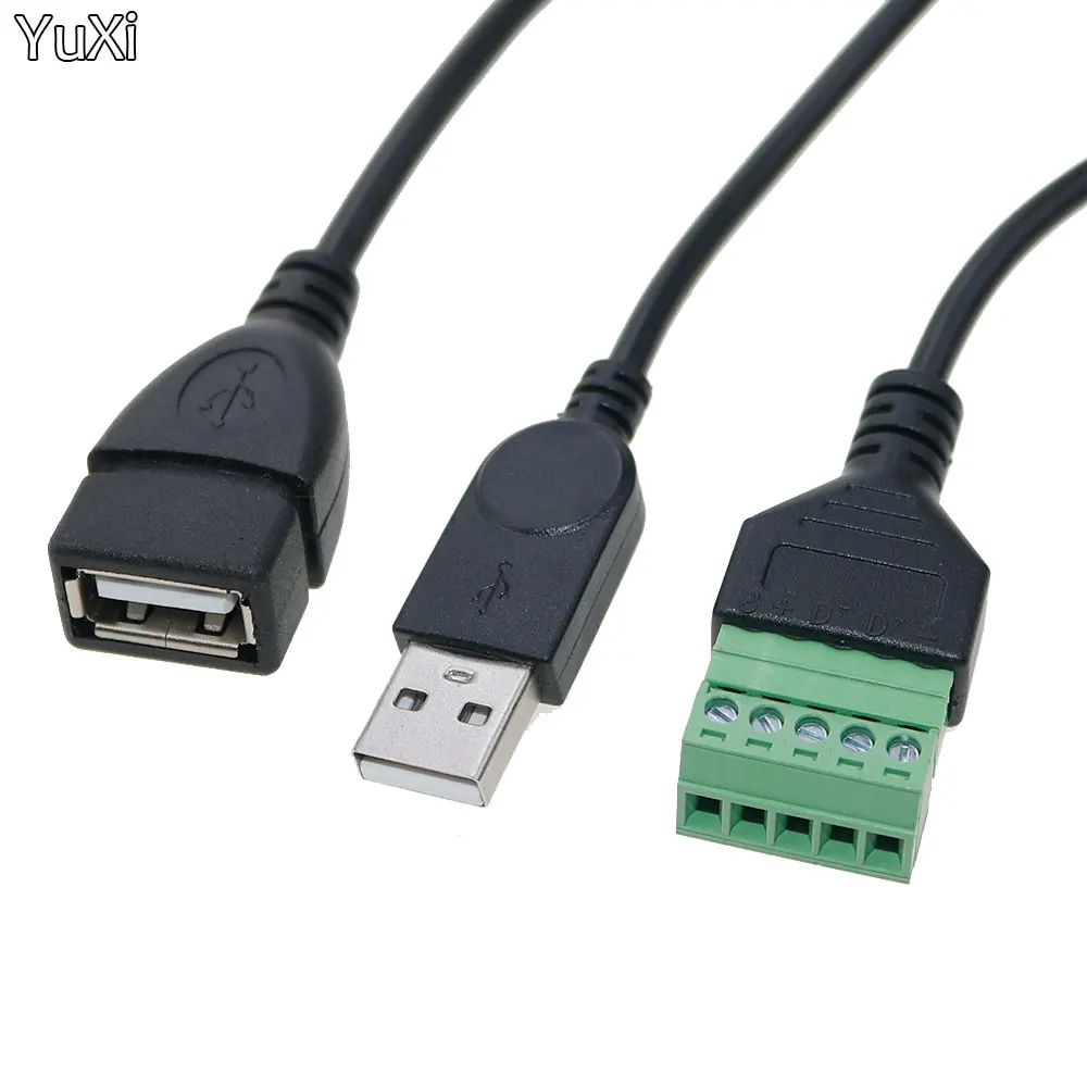 

USB 2.0 тип A штекер/гнездо на 5-контактный винтовой Коннектор с защитой паяльной клеммы адаптер кабель шнур 30 см/1 фут
