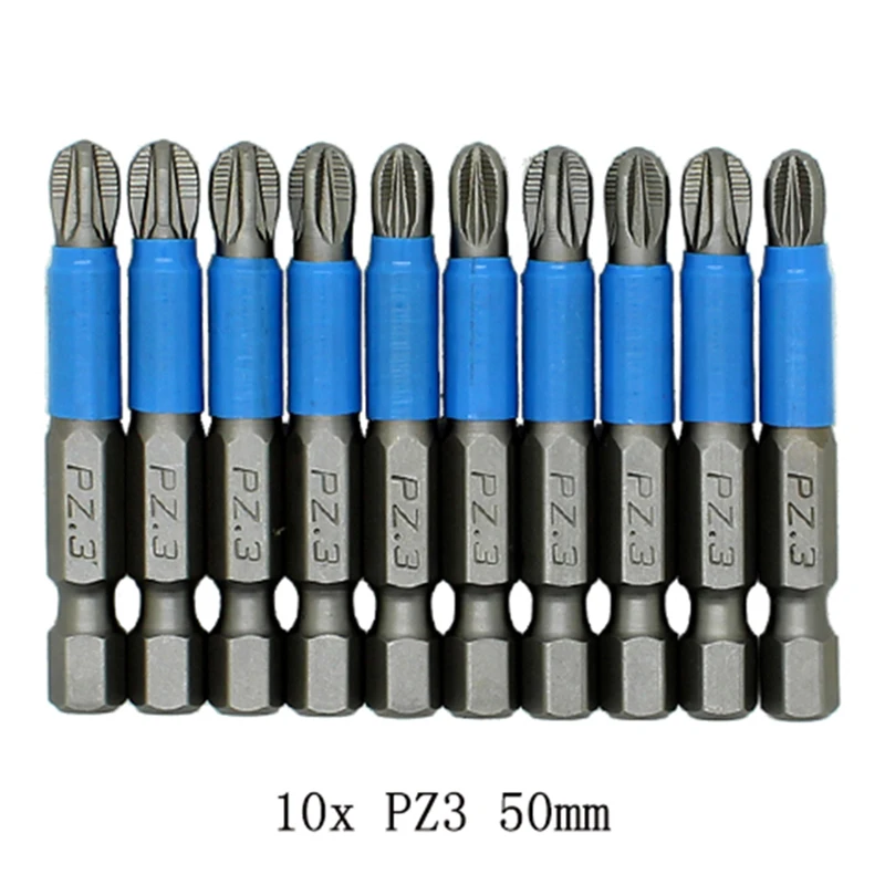 10pc Screwdriver Bits 50mm Non Slip Screwdriver Bit Magnetic Single Head PH1/PH2/PH3/PZ1/PZ2/PZ3 High Quality
10pc Screwdriver Bits 50mm Non Slip Screwdriver Bit Magnetic Single Head PH1/PH2/PH3/PZ1/PZ2/PZ3 High Quality