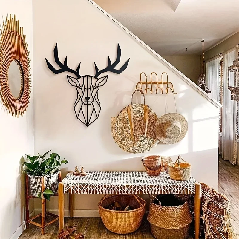 Deer Pattern Black Metal Wall Hanging Crafts, Gift For Wildlife Lovers, Office Living Room Wall Art Wall decor
Deer Pattern Black Metal Wall Hanging Crafts, Gift For Wildlife Lovers, Office Living Room Wall Art Wall decor
