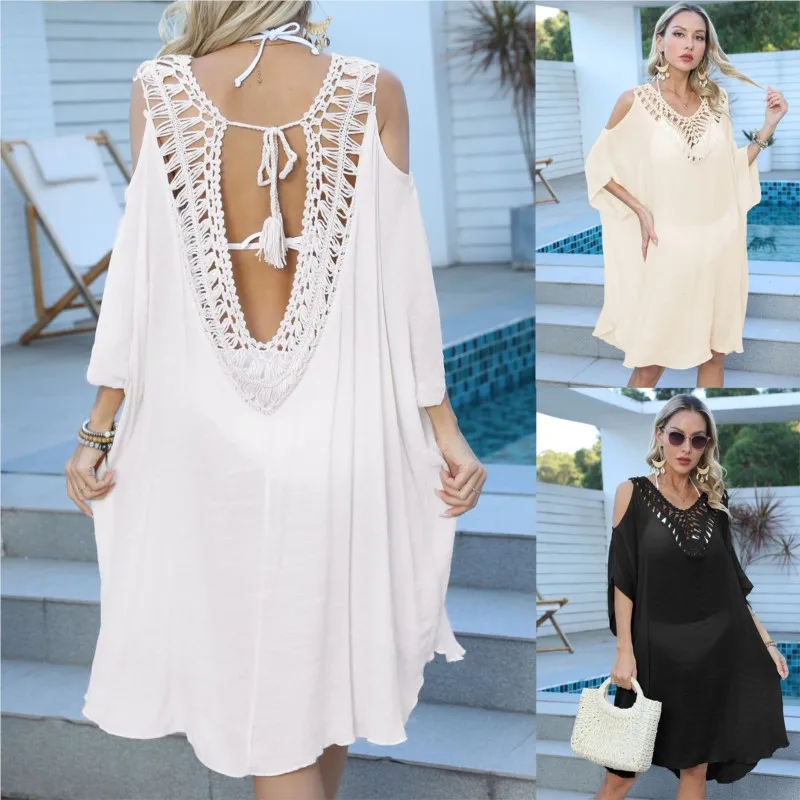 Купальный костюм, накидка, одежда для ванны, бикини, женский летний наряд, комбинезоны, сексуальное пляжное платье с открытой спиной и плечевым ремнем, однотонное полиэфирное
Купальный костюм, накидка, одежда для ванны, бикини, женский летний наряд, комбинезоны, сексуальное пляжное платье с открытой спиной и плечевым ремнем, однотонное полиэфирное