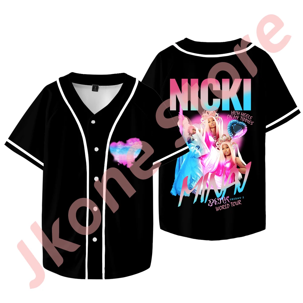 

Nicki Minaj GAG City World Tour Merch Jersey PF2 Logo Baseball Jacket Unisex Fashion Casual Short Sleeve T-shirts Top