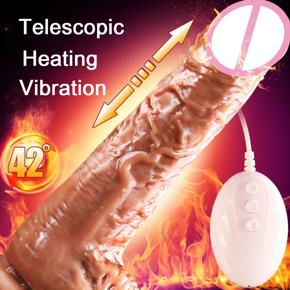 Фото Vibrator Dildo Huge Big Penis Automatic Telescopic Heating G-spot Massage Female Masturbation Sex Toys For Women thick dildo | Красота и
