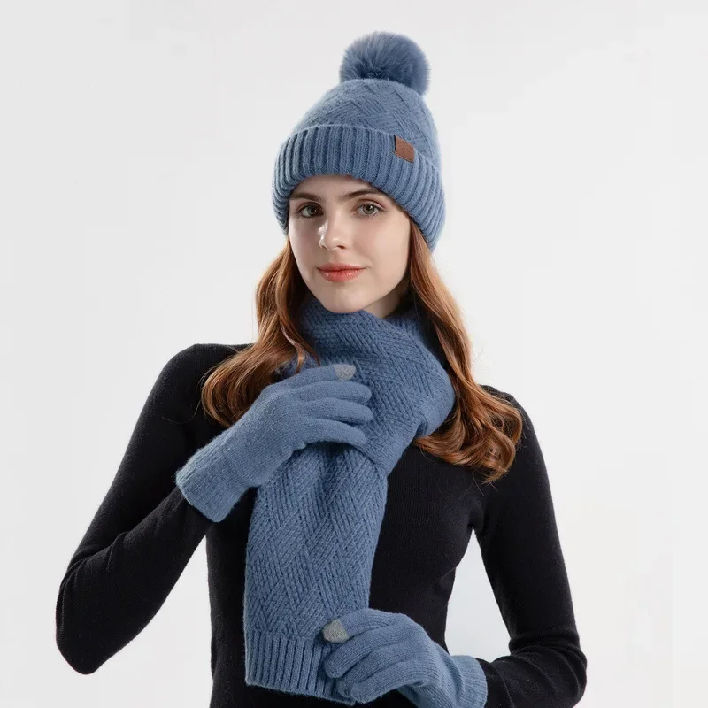 Lining Thicken Gloves Set Muffler Hat Fleece Scarf Knit Women's Wholesale Warm Telefingers Beanie Christmas Winter Keep Bobble
Lining Thicken Gloves Set Muffler Hat Fleece Scarf Knit Women's Wholesale Warm Telefingers Beanie Christmas Winter Keep Bobble
