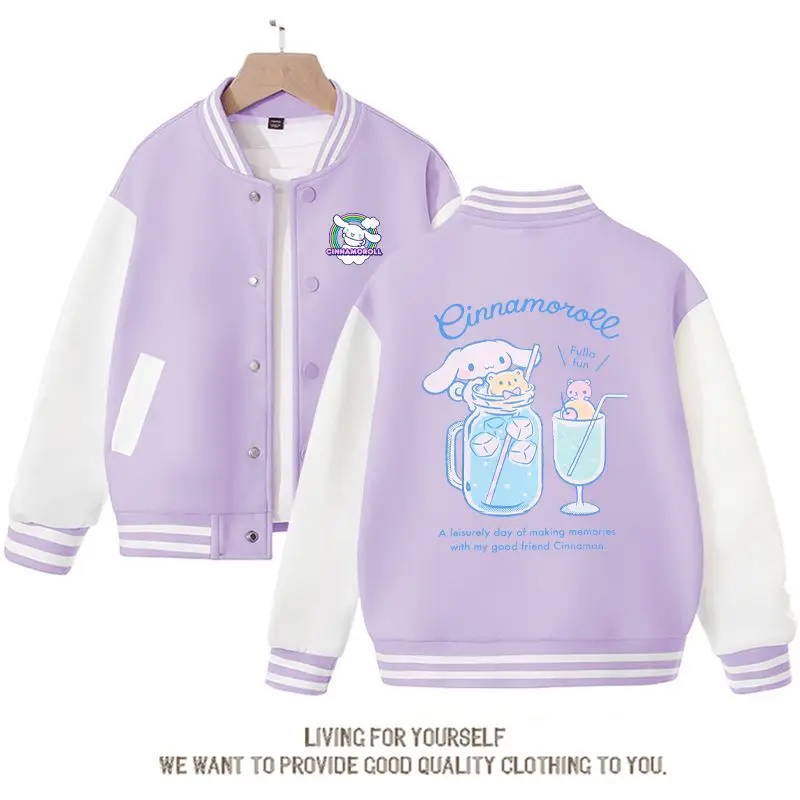 Sanrio Cinnamoroll, бейсбольная униформа для мальчиков и девочек, милая мультяшная новинка на весну и осень, Детская Спортивная повседневная куртка, пальто, топы, подарок
Sanrio Cinnamoroll, бейсбольная униформа для мальчиков и девочек, милая мультяшная новинка на весну и осень, Детская Спортивная повседневная куртка, пальто, топы, подарок