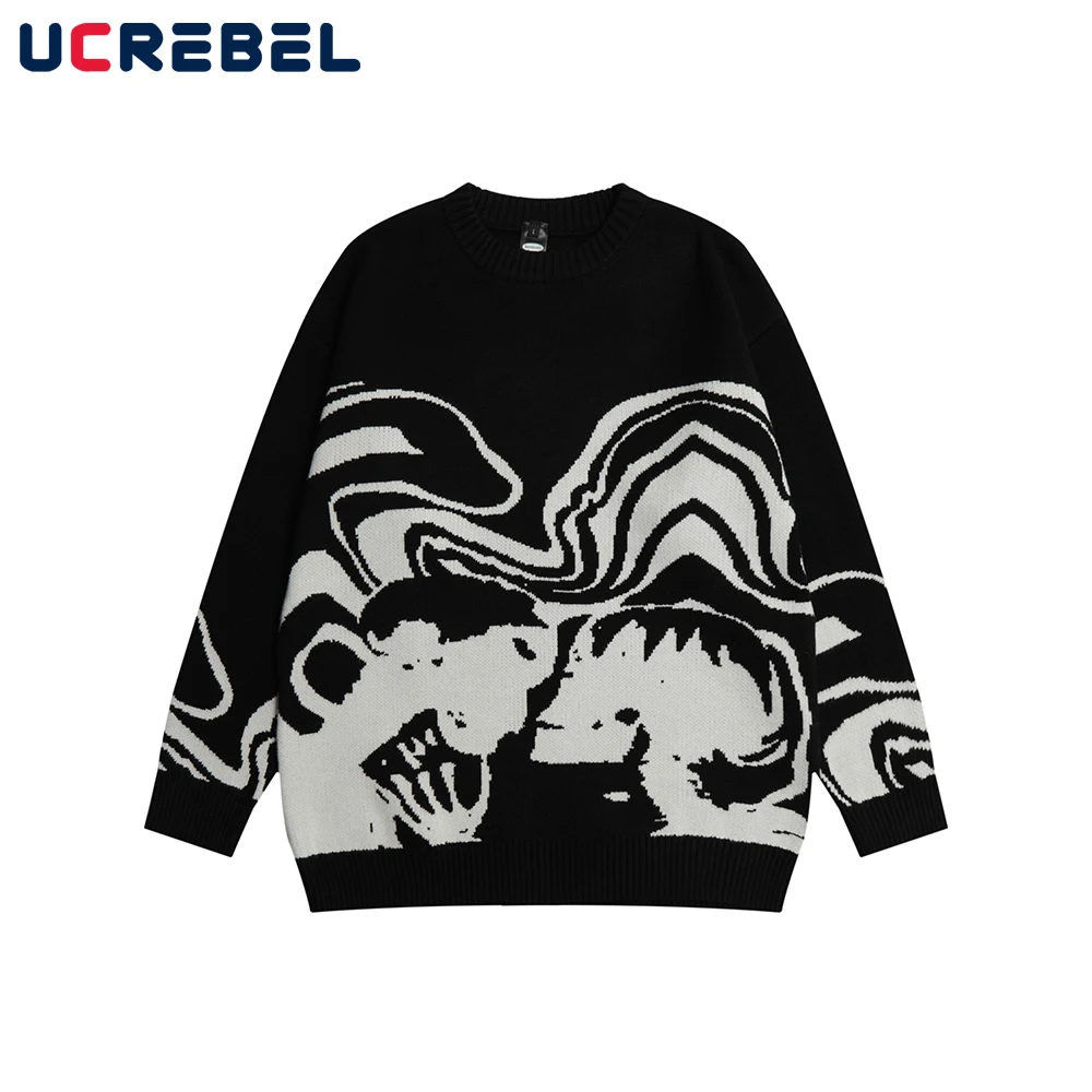 Streetwear Loose Jacquard Sweater Mens Autumn Crew Neck Long Sleeve Knitted Pullover Men
Streetwear Loose Jacquard Sweater Mens Autumn Crew Neck Long Sleeve Knitted Pullover Men