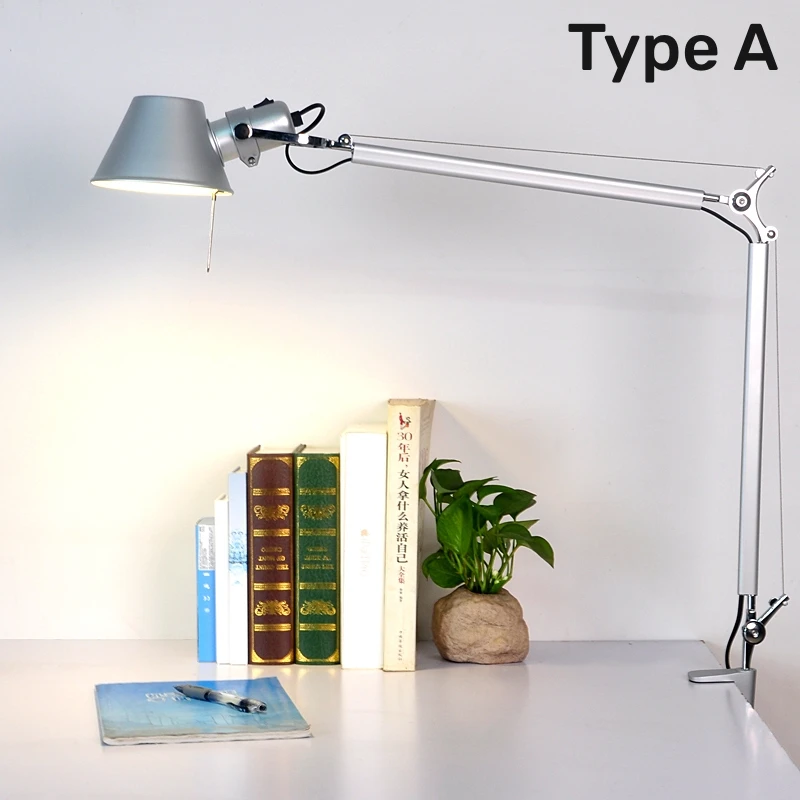 Generic BBlack Small Modern Industrial LED Table Lamp With Clamp