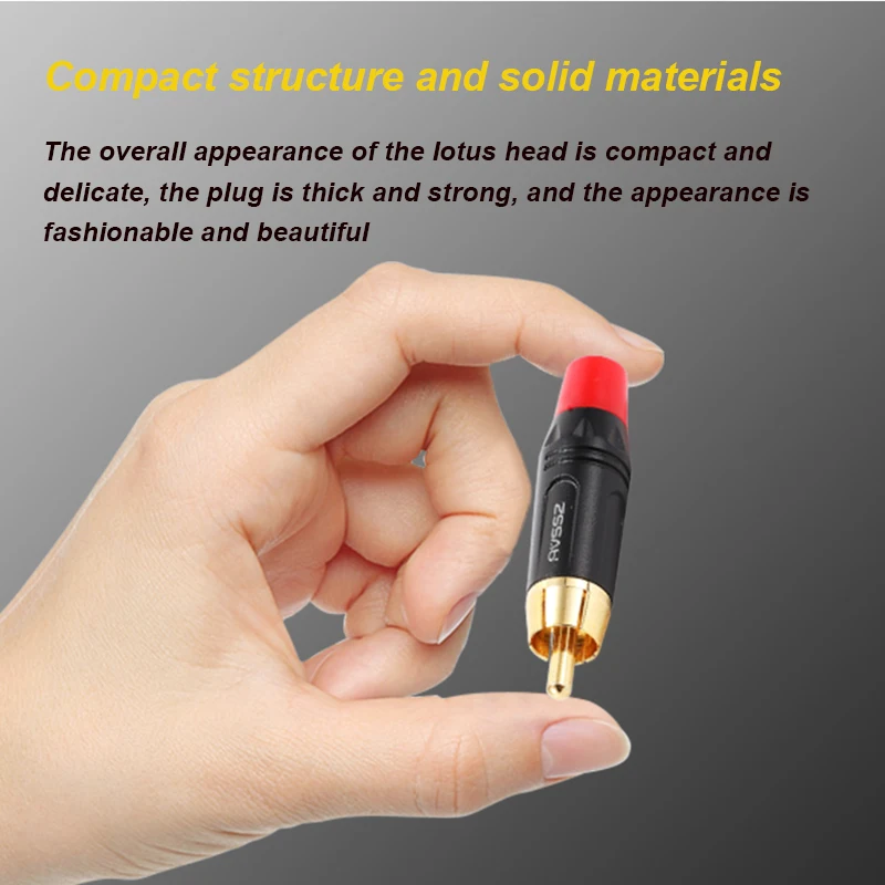 SRCA Audio Jack Plug Connector Pure Copper Gold Plated RCA Lotus Plug DIY Speaker Monitor Headers Socket Hi-Fi Audio Cable Plug
SRCA Audio Jack Plug Connector Pure Copper Gold Plated RCA Lotus Plug DIY Speaker Monitor Headers Socket Hi-Fi Audio Cable Plug