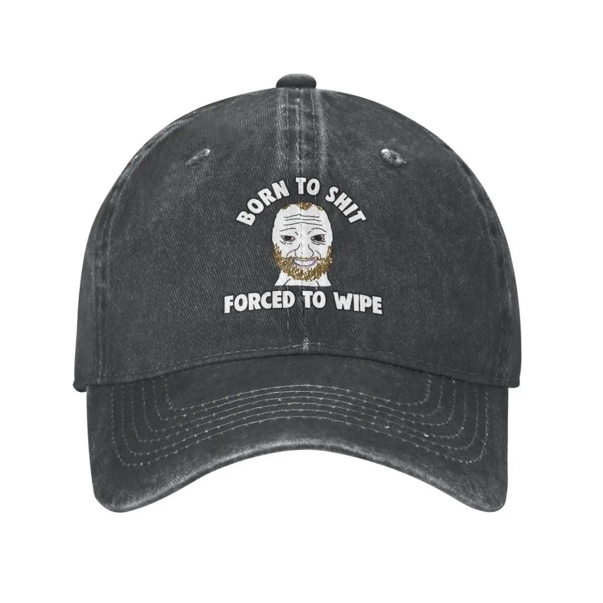

Casual Parody Born To Shit Forced To Wipe Meme Baseball Cap Distressed Washed Snapback Cap Outdoor Summer Adjustable Fit Cap Hat