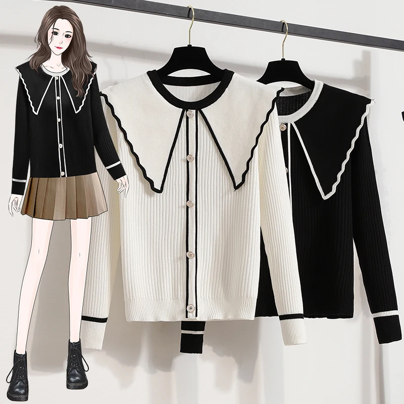Black White Knitted Sweet Korean Style Fashion Pullovers For Autumn Women'S Clothing Ladies Sweaters 2022
Black White Knitted Sweet Korean Style Fashion Pullovers For Autumn Women'S Clothing Ladies Sweaters 2022