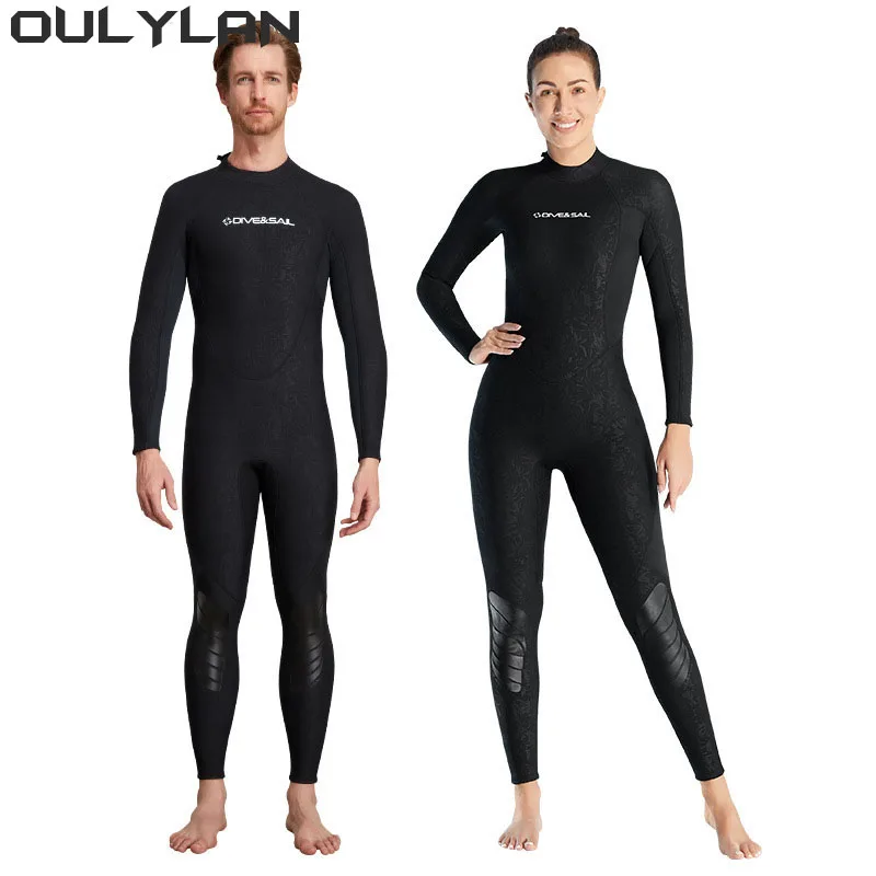 

Oulylan Long-sleeved Women Men Diving Suit Scuba Spearfishing Surfing Warm Swimsuit Equipment 3mm Neoprene Wetsuit One-piece