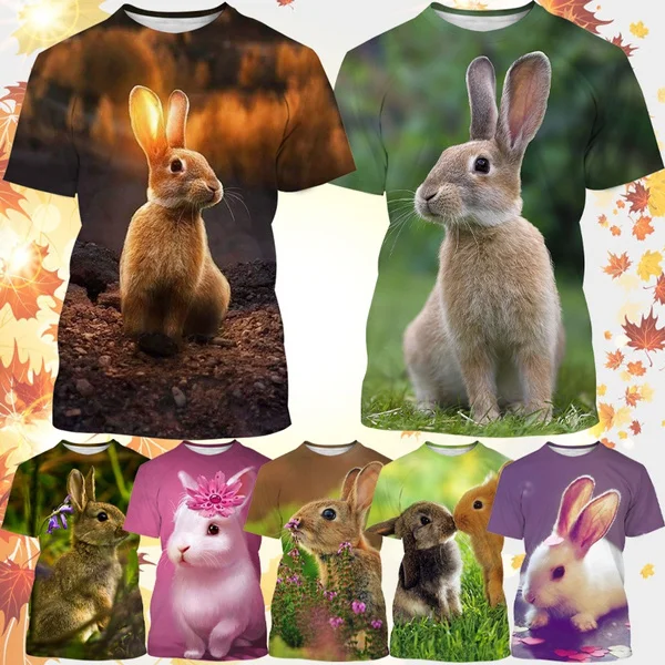 Animal Rabbit 3D Printing Men's Casual T-shirt Cute Rabbit Pattern Summer Unisex Short Sleeve Round Neck Hip Hop T-Shirt
Animal Rabbit 3D Printing Men's Casual T-shirt Cute Rabbit Pattern Summer Unisex Short Sleeve Round Neck Hip Hop T-Shirt