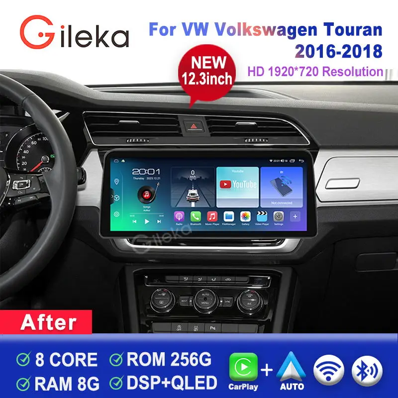 Автомобильный мультимедийный плеер, экран 12,3 дюйма, Android, для VW Volkswagen Touran 2016-2018
Автомобильный мультимедийный плеер, экран 12,3 дюйма, Android, для VW Volkswagen Touran 2016-2018