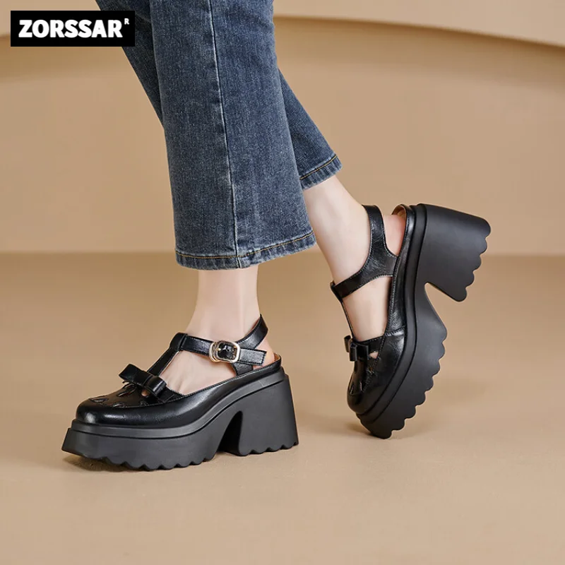 

2023 New Thick Sole Sandals Women Wrap Toe Hollow Outs Roman Sandalias Women Casual Beach Shoes Summer Platform Sandals Woman