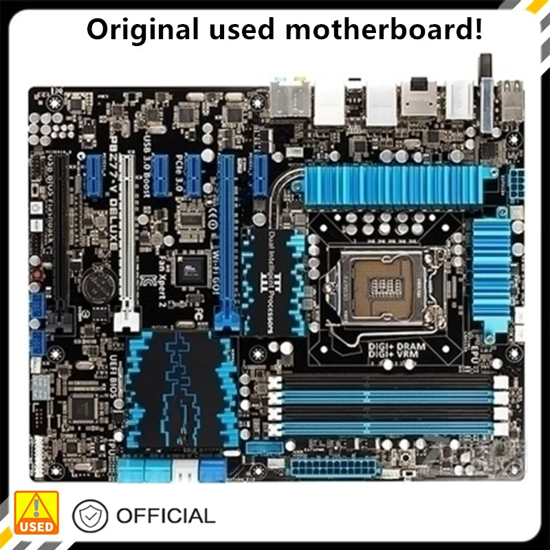 

For P8Z77-V DELUXE Motherboard LGA 1155 DDR3 For Intel Z77 P8Z77 Desktop Mainboard SATA II PCI-E X16 Used