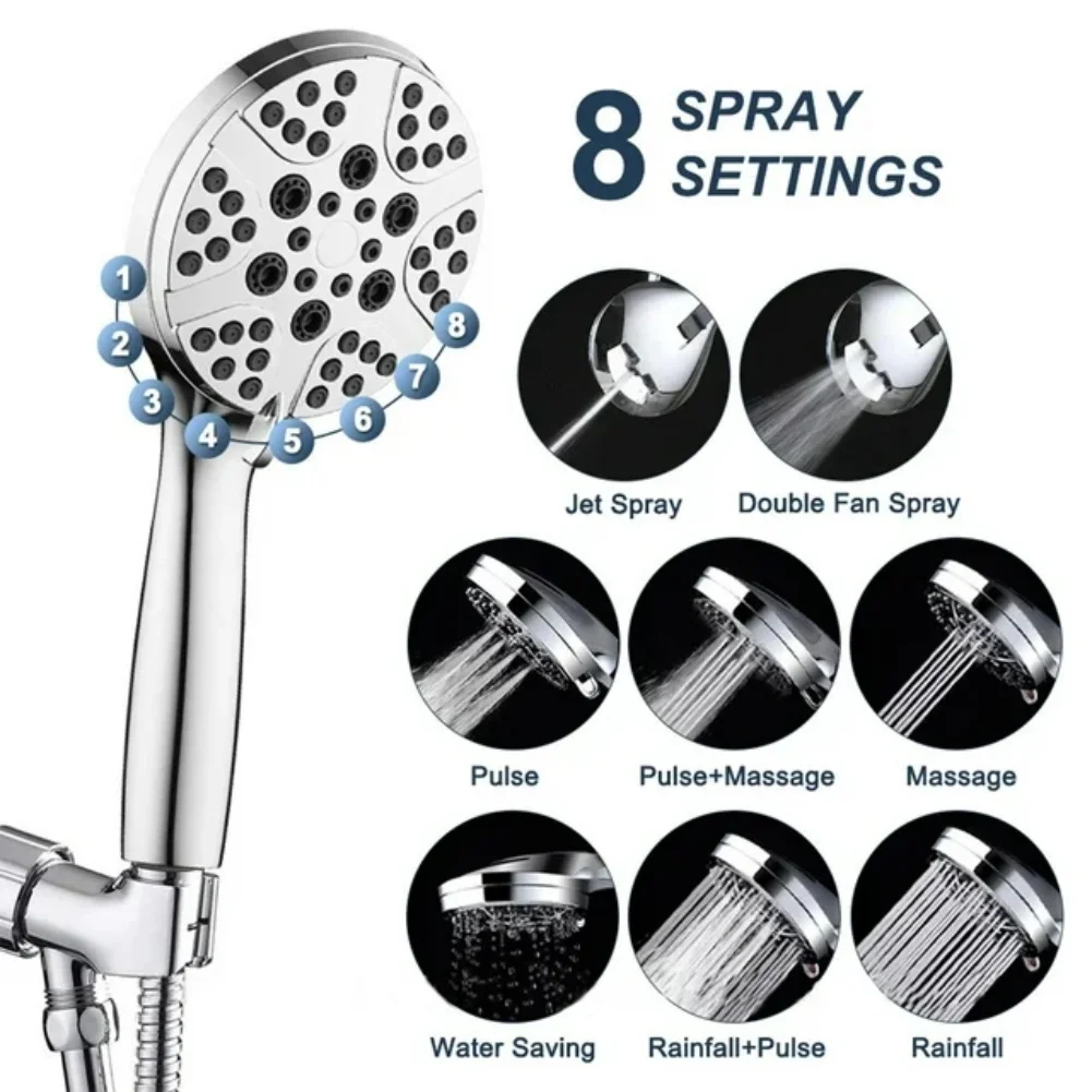 Durable Shower Head Home Improvement 4.7 Inches 8 Mode ABS Adjustable Anti-clog Nozzles Prevent Rubber Washers
Durable Shower Head Home Improvement 4.7 Inches 8 Mode ABS Adjustable Anti-clog Nozzles Prevent Rubber Washers