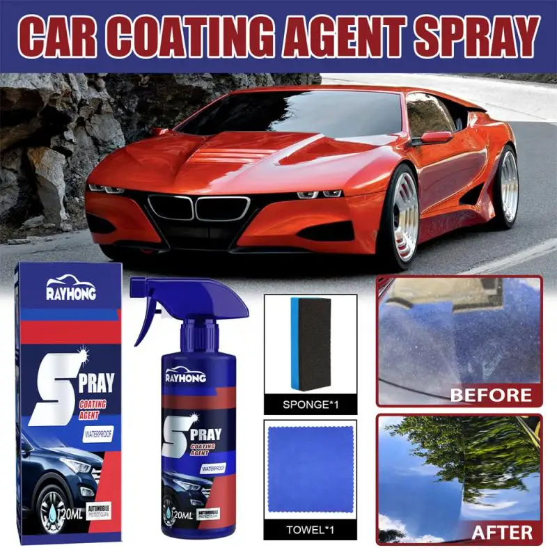 

120ML RAYHONG Quick-acting Coating Spray Car Nano-ceramic Coating Agent Car Scratch Repair Glass Hydrophobic Coating Care