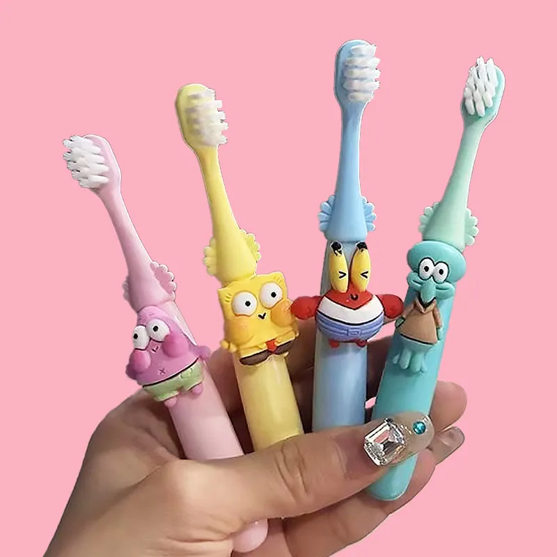 Kawaii, детская зубная щетка с губкой, 2023, мультяшный Патрик, звезда, Сквидвард, Юджин H. Krabs, зубная щетка, чистка зубов