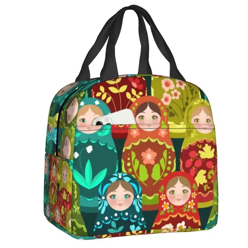 Matryoshka Doll Russia Insulated Lunch Tote Bag for Women Russian Folk Art Portable Cooler Thermal Bento Box Kid School Children
Matryoshka Doll Russia Insulated Lunch Tote Bag for Women Russian Folk Art Portable Cooler Thermal Bento Box Kid School Children
