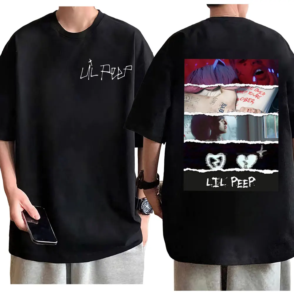

Rapper Lil Peep Album Double Sided Graphic T Shirts Men Women Hip Hop Trend Short Sleeve T-shirt Fashion Casual Loose T-shirts