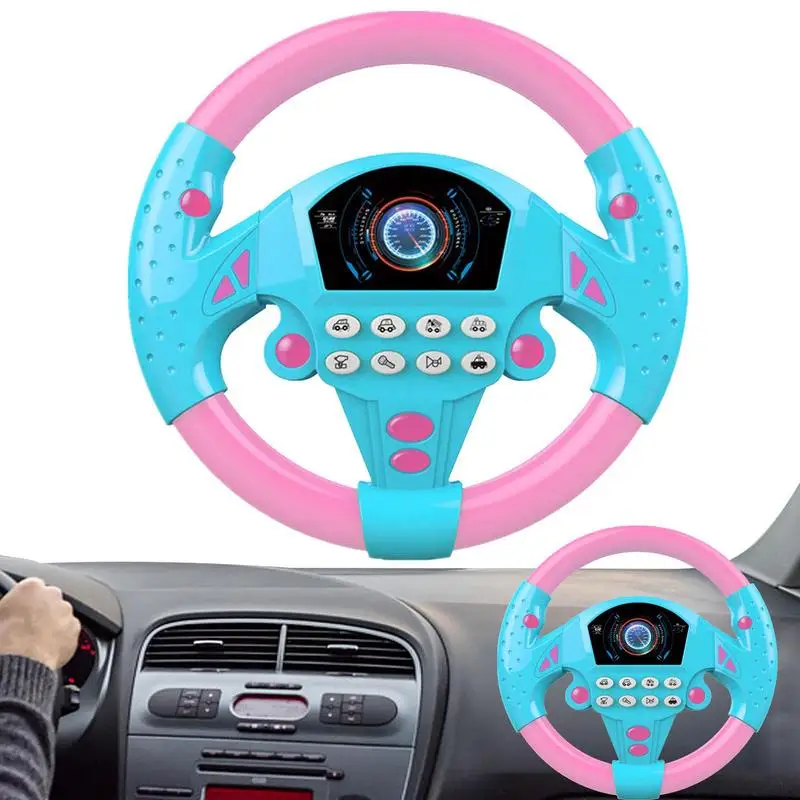 

Cartoon Electric Simulation Driving Car Steering Wheel Baby Sounding Toys Kids Early Educational Stroller Driving Toys