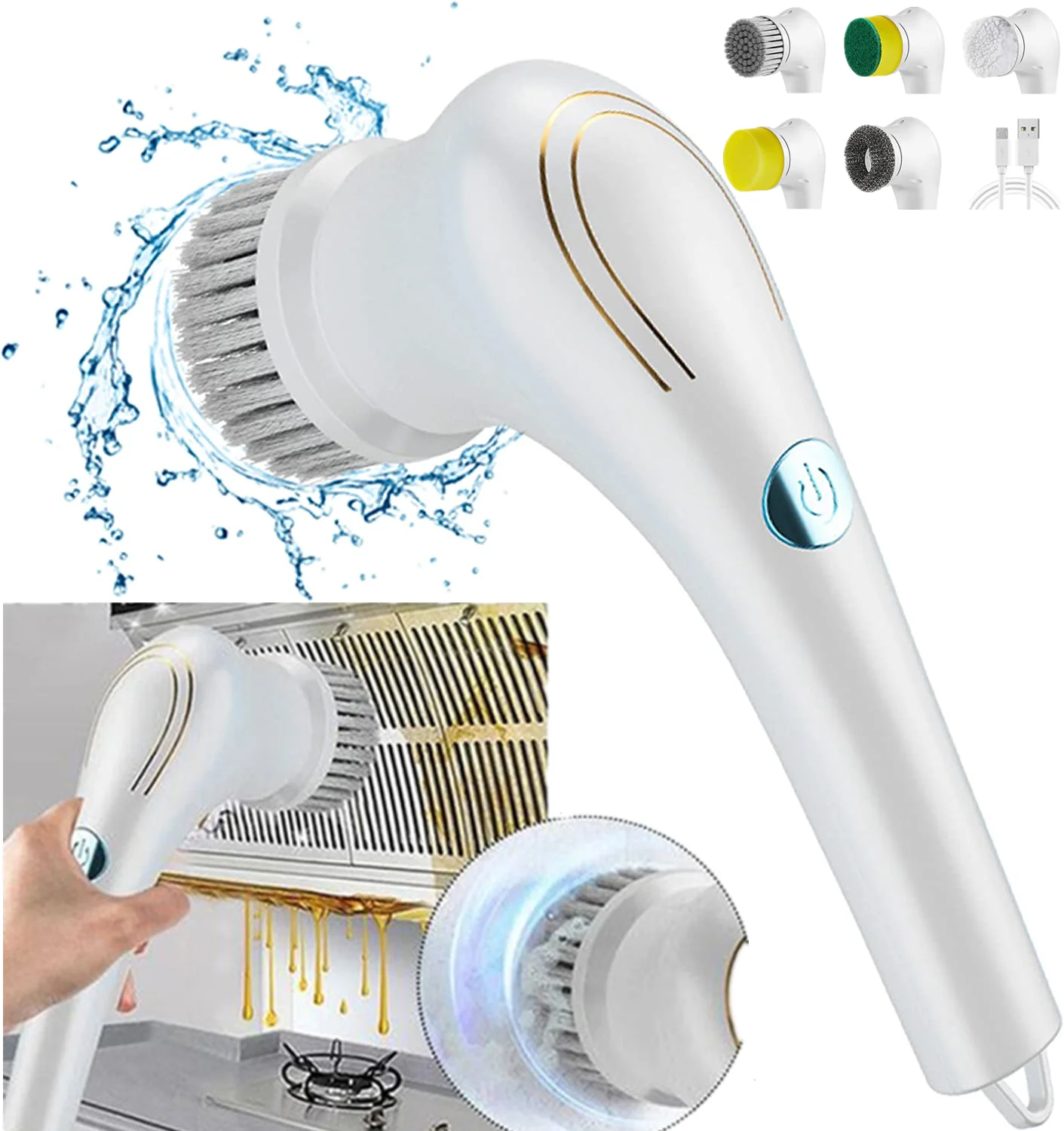 5 in 1 Handheld Electric Cleaning Brush Multifunction Wireless Battery Brush Bathroom Kitchen Tile Carpet Brush Cleaning Tools
5 in 1 Handheld Electric Cleaning Brush Multifunction Wireless Battery Brush Bathroom Kitchen Tile Carpet Brush Cleaning Tools