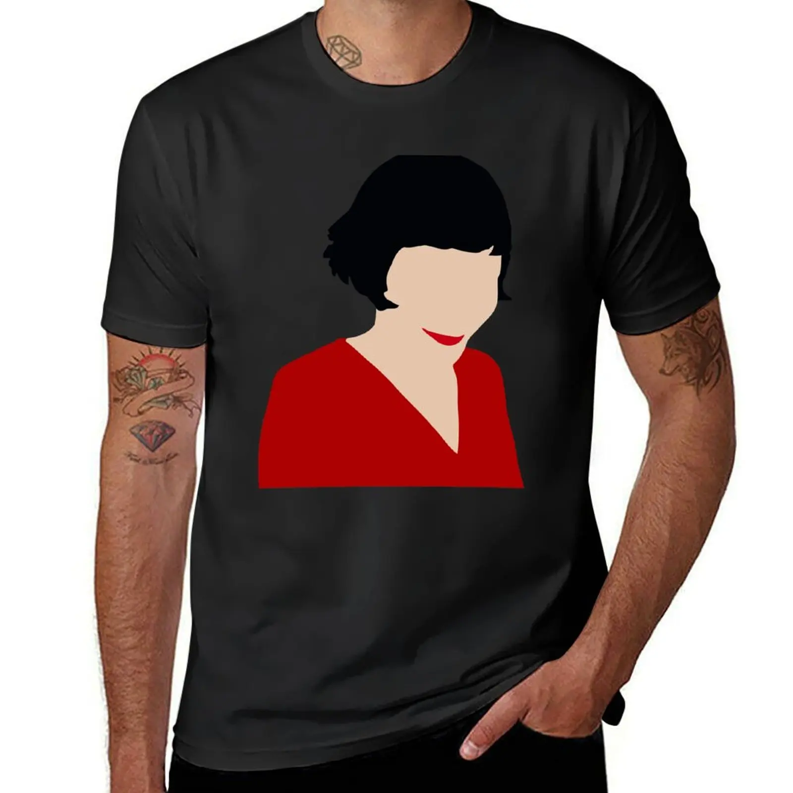 Amélie movie T-Shirt tops oversizeds Short sleeve tee men 
Amélie movie T-Shirt tops oversizeds Short sleeve tee men