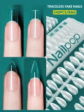 Nailpop False Nails Transparent Fingernails Fake Clear Coffin Full Cover Nail Tips Artifical Nail with Design 240pcs
Nailpop False Nails Transparent Fingernails Fake Clear Coffin Full Cover Nail Tips Artifical Nail with Design 240pcs