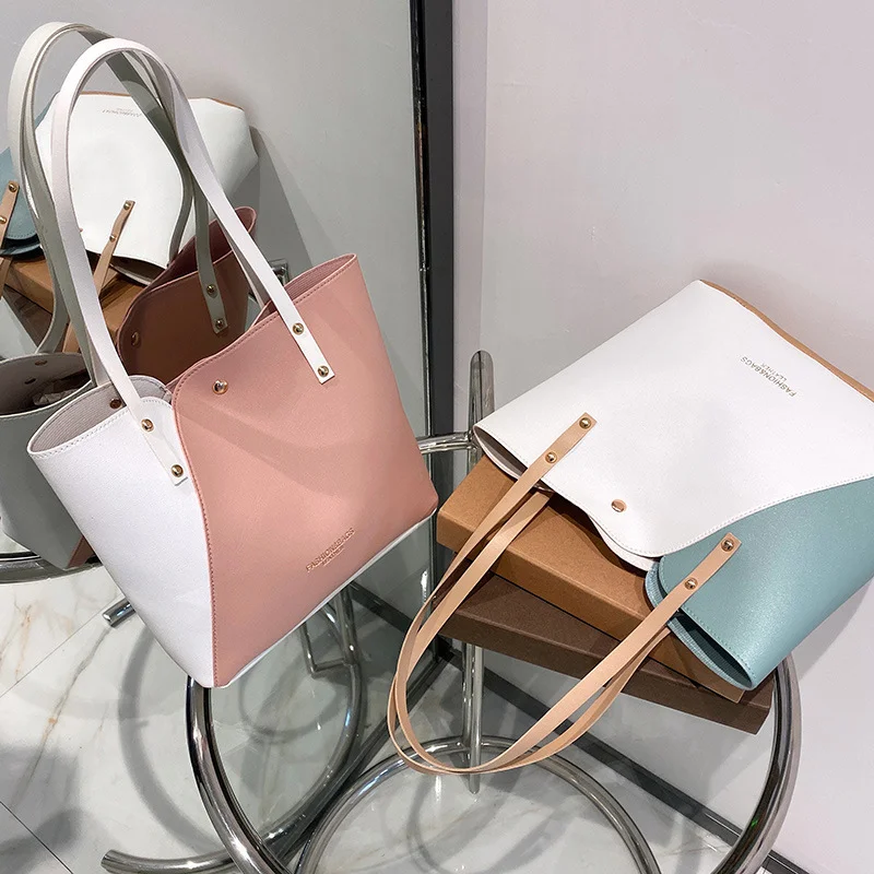 Women's Patchwork Color Bag Large Capacity Shoulder Bags High Quality Pu Leather Handbag Ladies Wild Bags Purses and Handbags
Women's Patchwork Color Bag Large Capacity Shoulder Bags High Quality Pu Leather Handbag Ladies Wild Bags Purses and Handbags